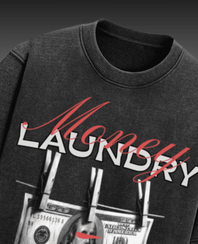 Money Laundering Acid Wash Oversized T-shirt