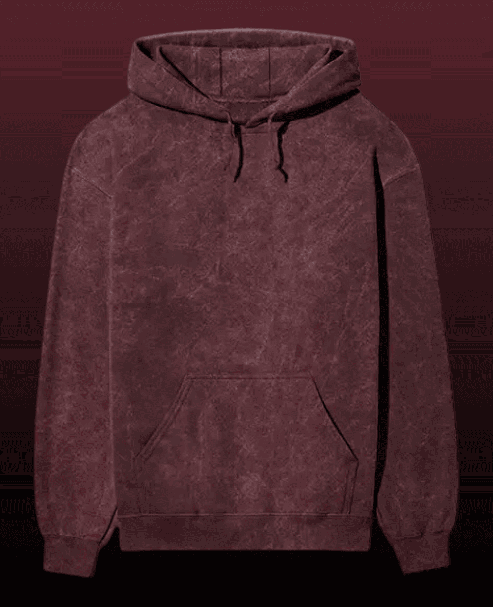 Maroon Acid Wash Hoodie