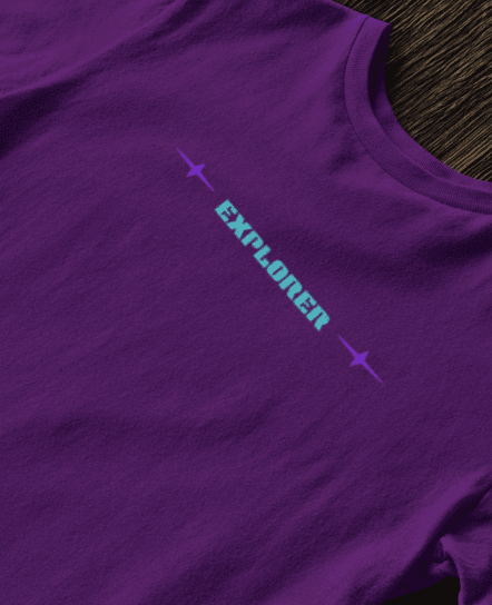 Explorer Purple Printed Oversized T-shirt | Drop Shoulder T-shirt