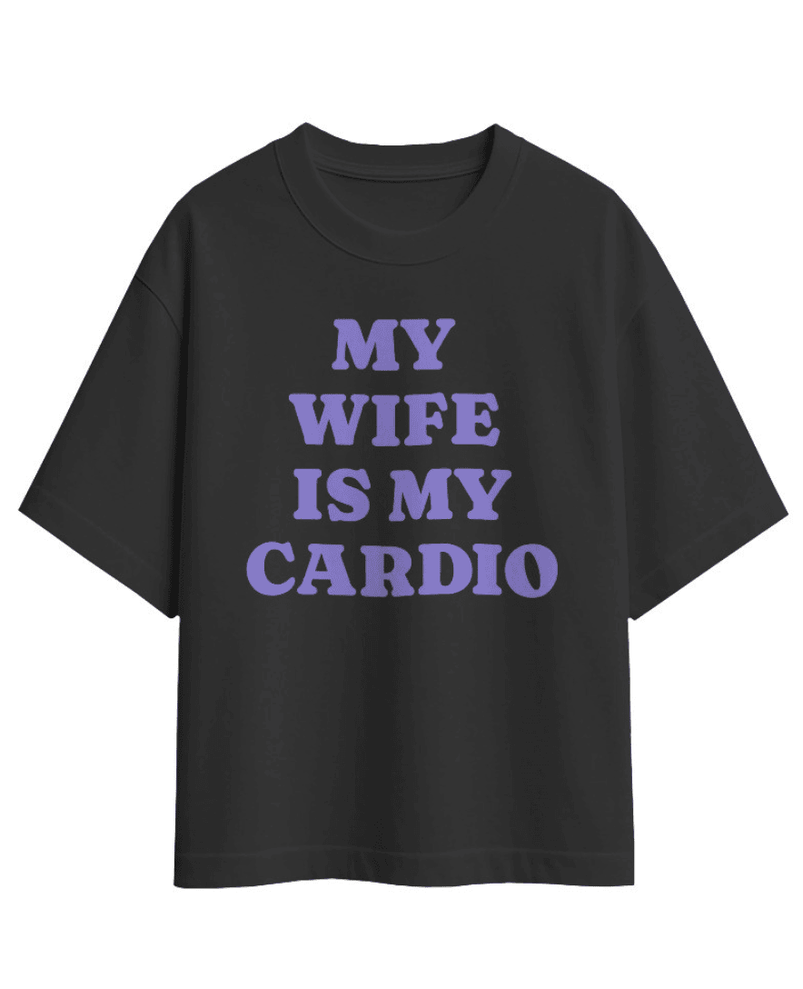My wife is my Cardio - Terry Drop Shoulder T-shirt - 280gsm T-Shirt