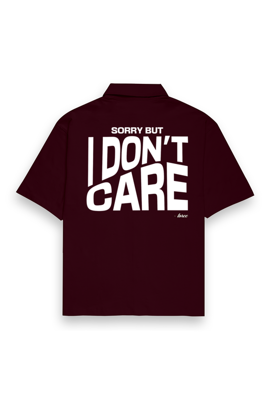 Don't Care Men's Bowling Shirt | Baggy Shirt for Men