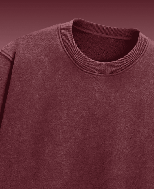 Maroon acid wash oversized t-shirt with a drop shoulder fit, offering a trendy, relaxed style and comfortable wear.