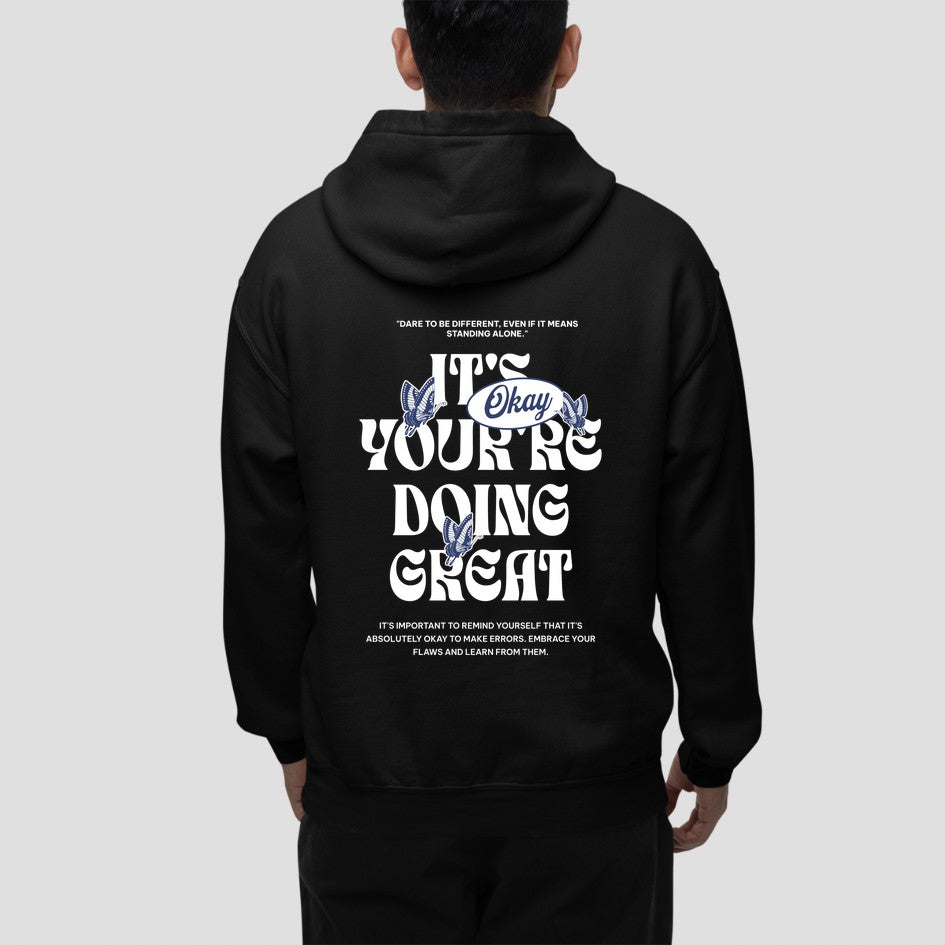 Black You are doing great: Graphic Hoodie For Men and Womenoversized tshirt for men, oversized tshirt for women, graphic oversized tshirt, streetwear oversized tshirt, oversized tshirt, oversized tee, hoodies for men, hoodies for women, hoodies on sale, hoodies on sale india, hoodies men