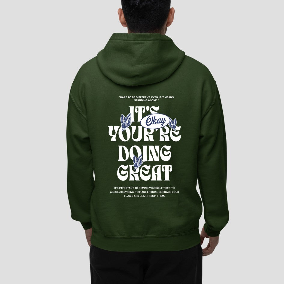 Forest Green You are doing great: Graphic Hoodie For Men and Womenoversized tshirt for men, oversized tshirt for women, graphic oversized tshirt, streetwear oversized tshirt, oversized tshirt, oversized tee, hoodies for men, hoodies for women, hoodies on sale, hoodies on sale india, hoodies men