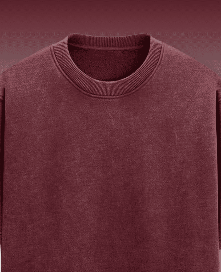 Maroon Acid Wash Oversized T-shirt | Drop Shoulder T-shirt