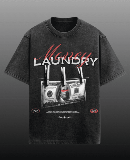 Money Laundering Acid Wash Oversized T-shirt