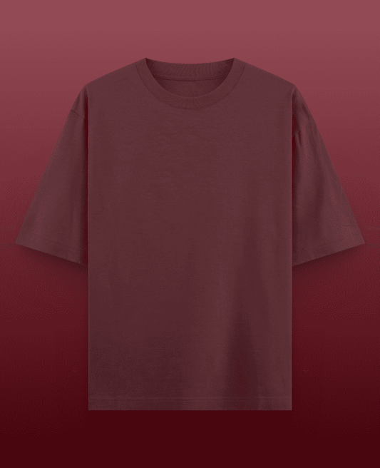 Maroon Oversized T-shirt for Men and Women