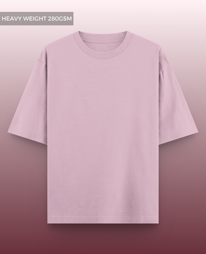 Pink Plain Drop Shoulder T-shirt // Heavyweight 280gsm