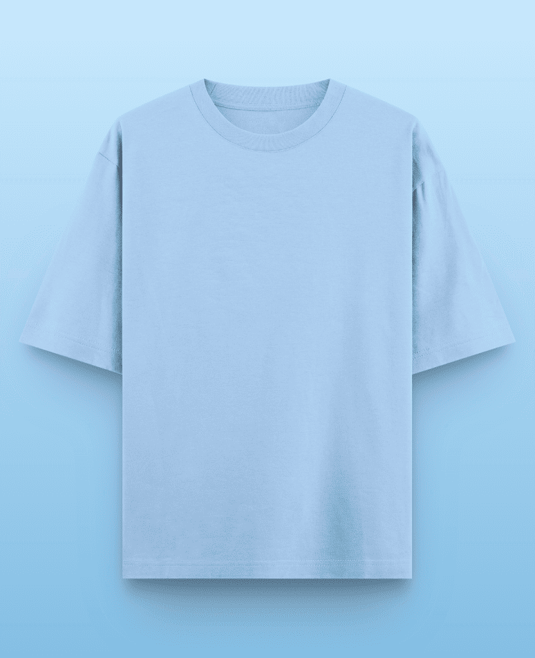 Light Blue Drop Shoulder T-shirt // Mid-Weight 240gsm