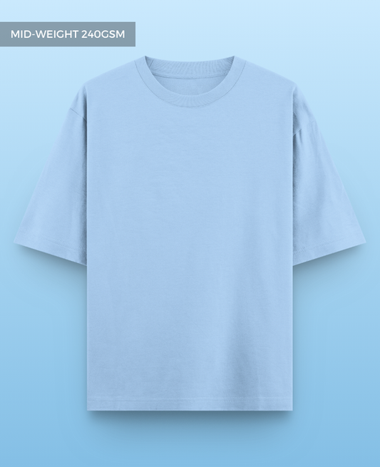 Light Blue Drop Shoulder T-shirt // Mid-Weight 240gsm