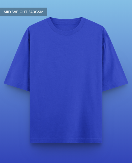 Royal Blue Drop Shoulder T-shirt // Mid-Weight 240gsm