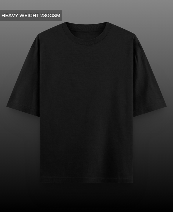 Black Plain Drop Shoulder T-shirt - 280gsm T-Shirt