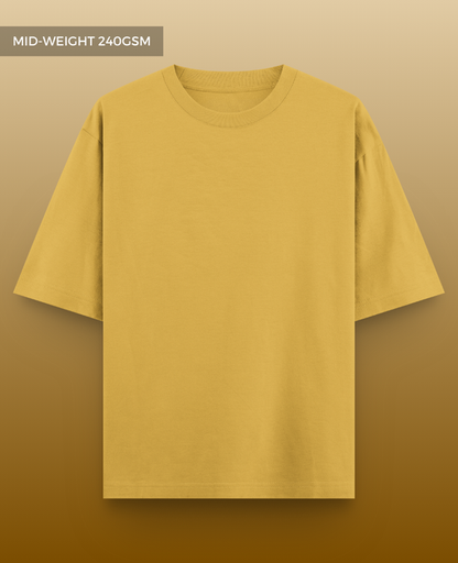 Mustard Yellow Drop Shoulder T-shirt // Mid-Weight 240gsm