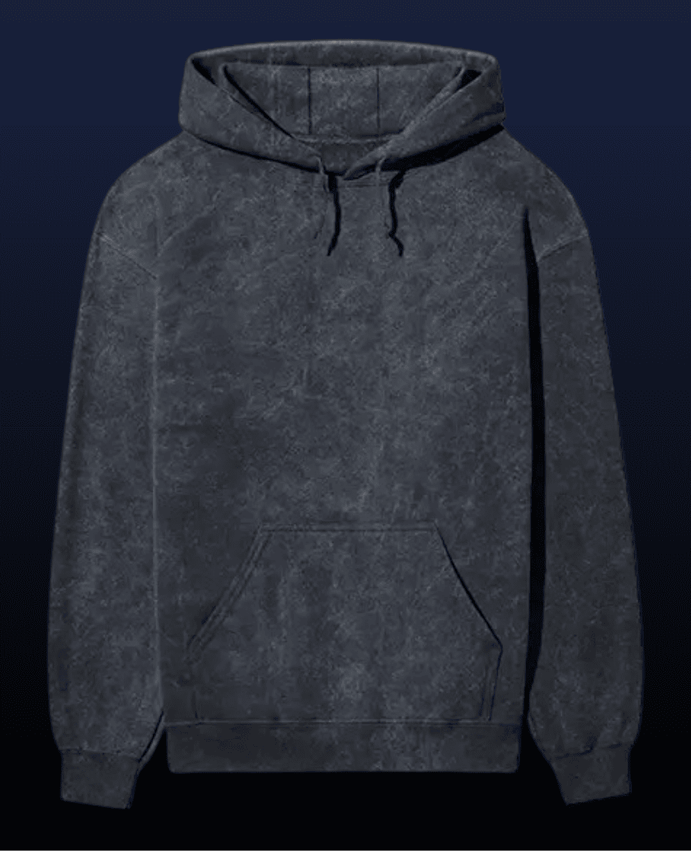 Navy Acid Wash Hoodie