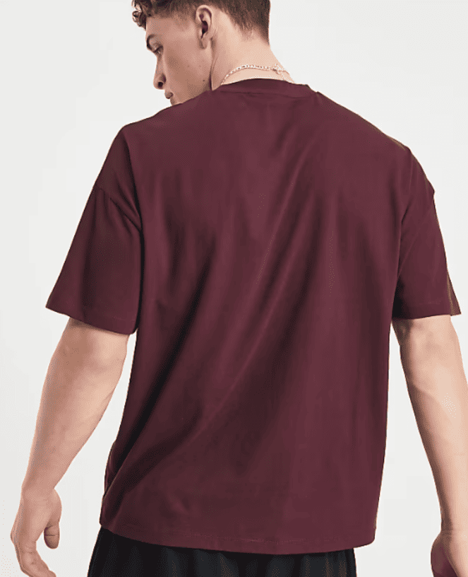 Maroon Drop Shoulder T-shirt // Mid-Weight 240gsm