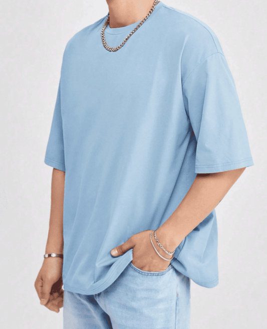 Light Blue Drop Shoulder T-shirt // Mid-Weight 240gsm