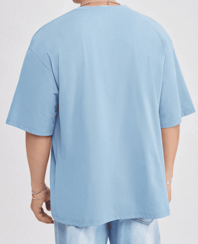 Light Blue Drop Shoulder T-shirt // Mid-Weight 240gsm