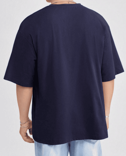 Navy Blue Drop Shoulder T-shirt // Mid-Weight 240gsm