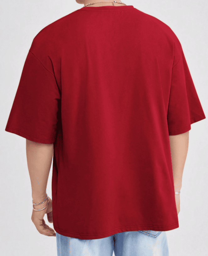 Red Drop Shoulder T-shirt // Mid-Weight 240gsm