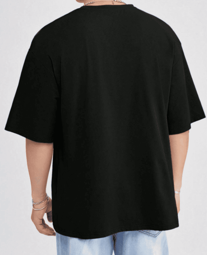 Black Drop Shoulder T-shirt // Mid-Weight 240gsm