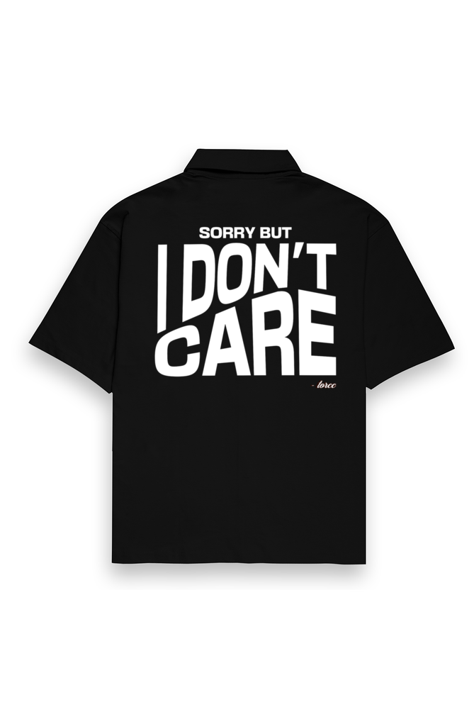 Black Don't Care Printed Oversized Shirt