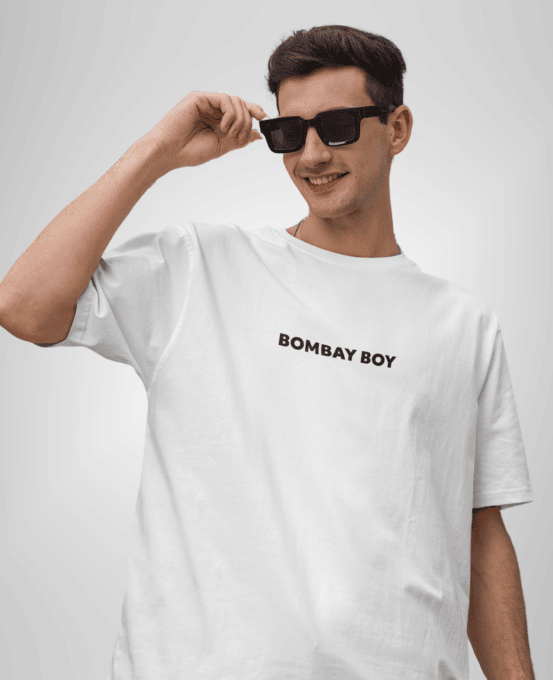 Bombay Boy White Drop Shoulder T-shirt | Oversized T-shirt