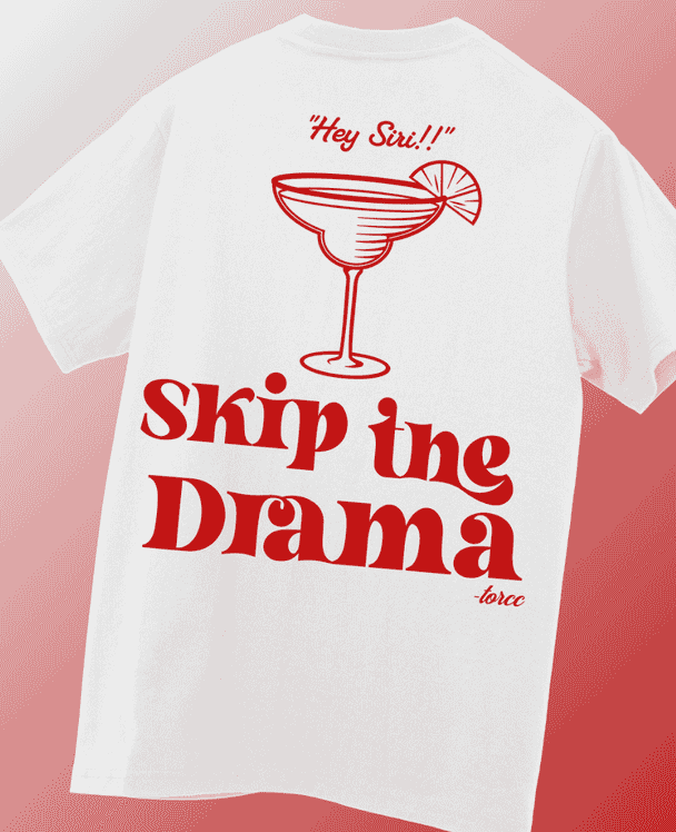 Skip The Drama Printed Oversized T-shirt | Drop Shoulder T-shirt