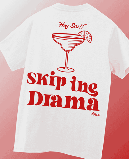 Skip The Drama Printed Oversized T-shirt | Drop Shoulder T-shirt