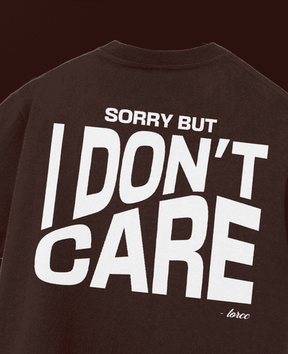 Don't Care Printed Oversized T-shirt | Drop Shoulder T-shirt