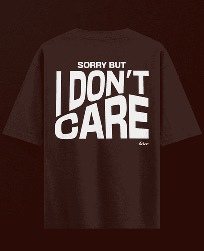 Don't Care Printed Oversized T-shirt | Drop Shoulder T-shirt