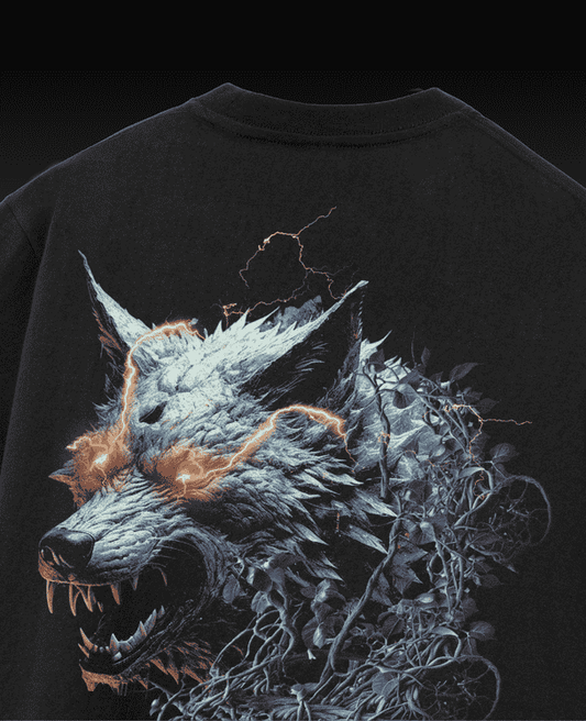 Wolf Printed Drop Shoulder T-shirt - WAREHOUSE SALE