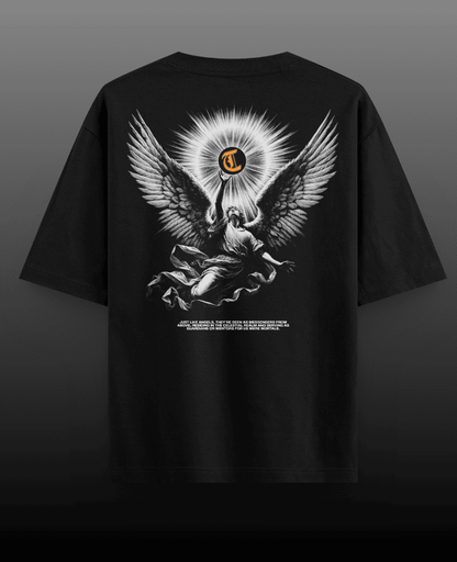Celestial graphic on a 280gsm terry drop shoulder t-shirt, offering a stylish design with a relaxed and comfortable fit.