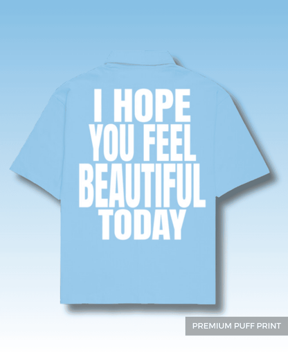 Beautiful Oversized Shirt Light Blue // Premium Puff Print