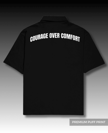 Courage Oversized Shirt Black // Premium Puff Print