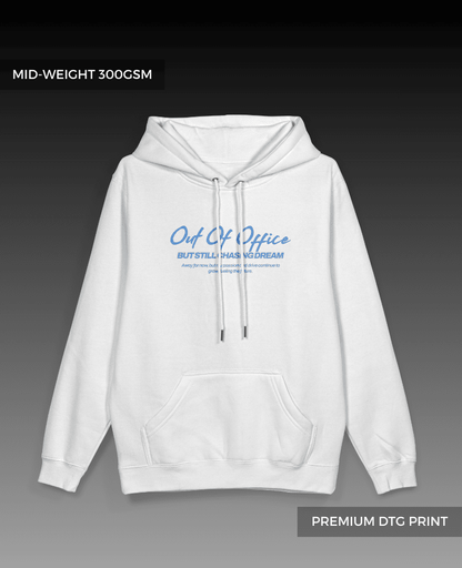 Out of Office Pullover Hoodie White // Midweight 300gsm