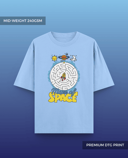 Maze of Space Oversized T-shirt // Premium 240 gsm