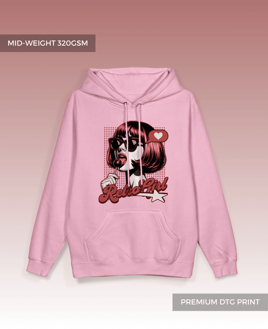 Retro Girl Pullover Hoodie // Premium 320gsm