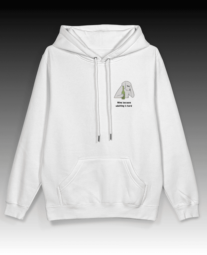 Wine and Adulting Pullover Hoodie - Lavender