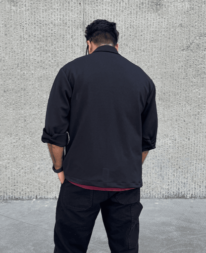 Black Textured Shacket - Premium Heavyweight