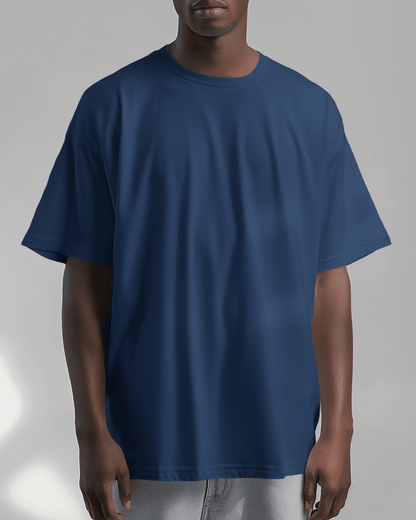 Navy Blue Plain Drop Shoulder T-shirt // Heavy Weight 280gsm