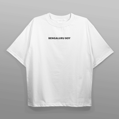 Bengaluru Boy White Drop Shoulder T-shirt | Oversized T-shirt