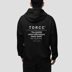 Black TORCC Haven: Graphic Hoodie For Men and Women