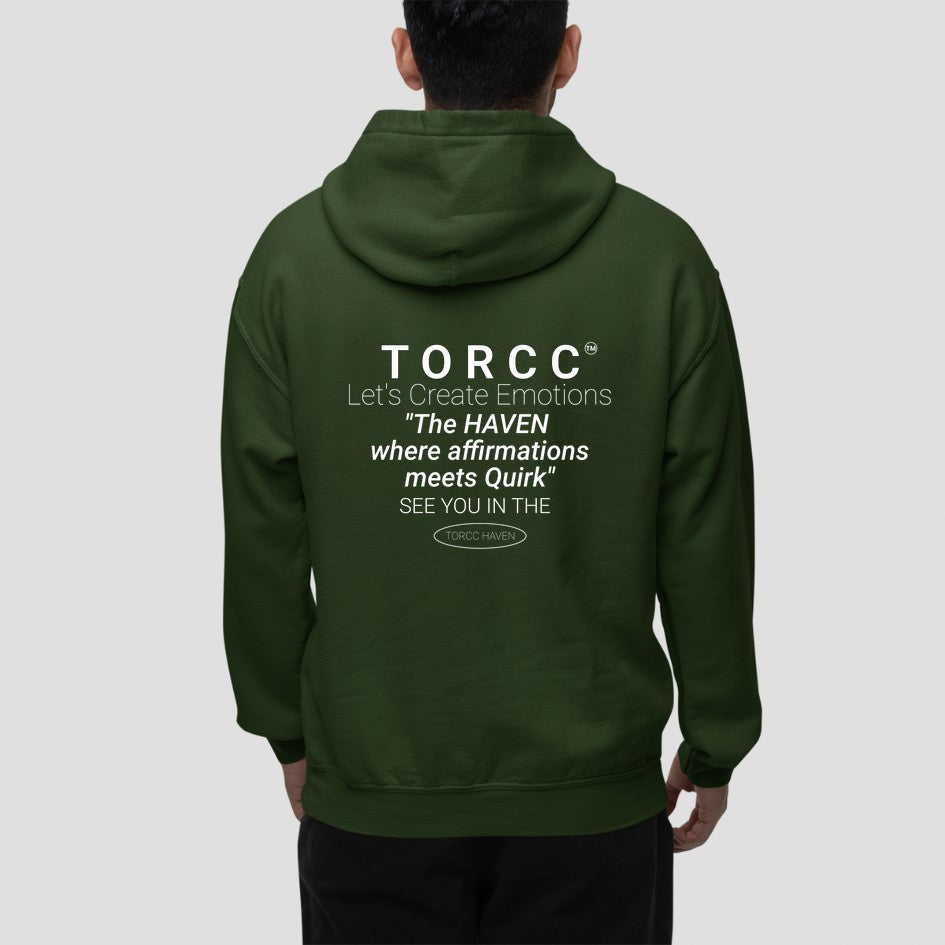 Forest Green TORCC Haven: Graphic Hoodie For Men and Women