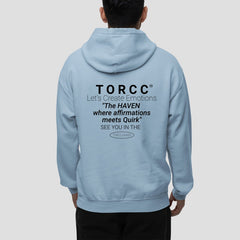 Light Blue TORCC Haven: Graphic Hoodie For Men and Women